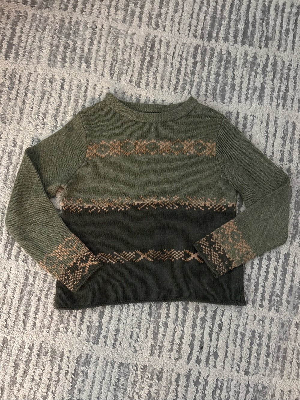 High Sierra green long warm vintage striped sweater chunky size M